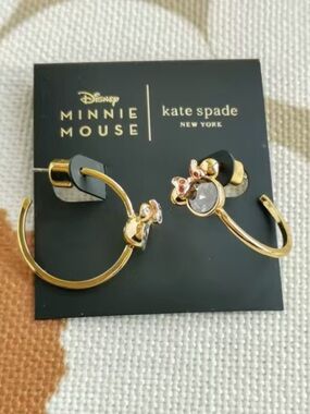 Kate Spade Minnie Mouse Hoop Earrings in Gold